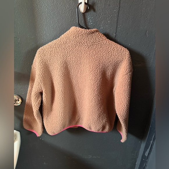 Old Navy Tan Pink Cheetah Print Fleece Sherpa Jacket - Picture 4 of 4